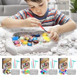 Kits de escavação de pedras preciosas para crianças, brinquedo educacional, mineração de cristal, arqueologia, escavação de pedras preciosas, presentes de aprendizagem de haste para crianças - Image 1