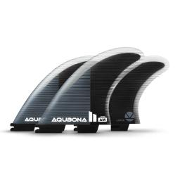 AQUBONA Twin Tab Thruster 3 quilhas para surfar - Honeycomb Fiberglass tamanhos M/L Prancha de surfe preta com parafusos e chave de quilha - Image 1