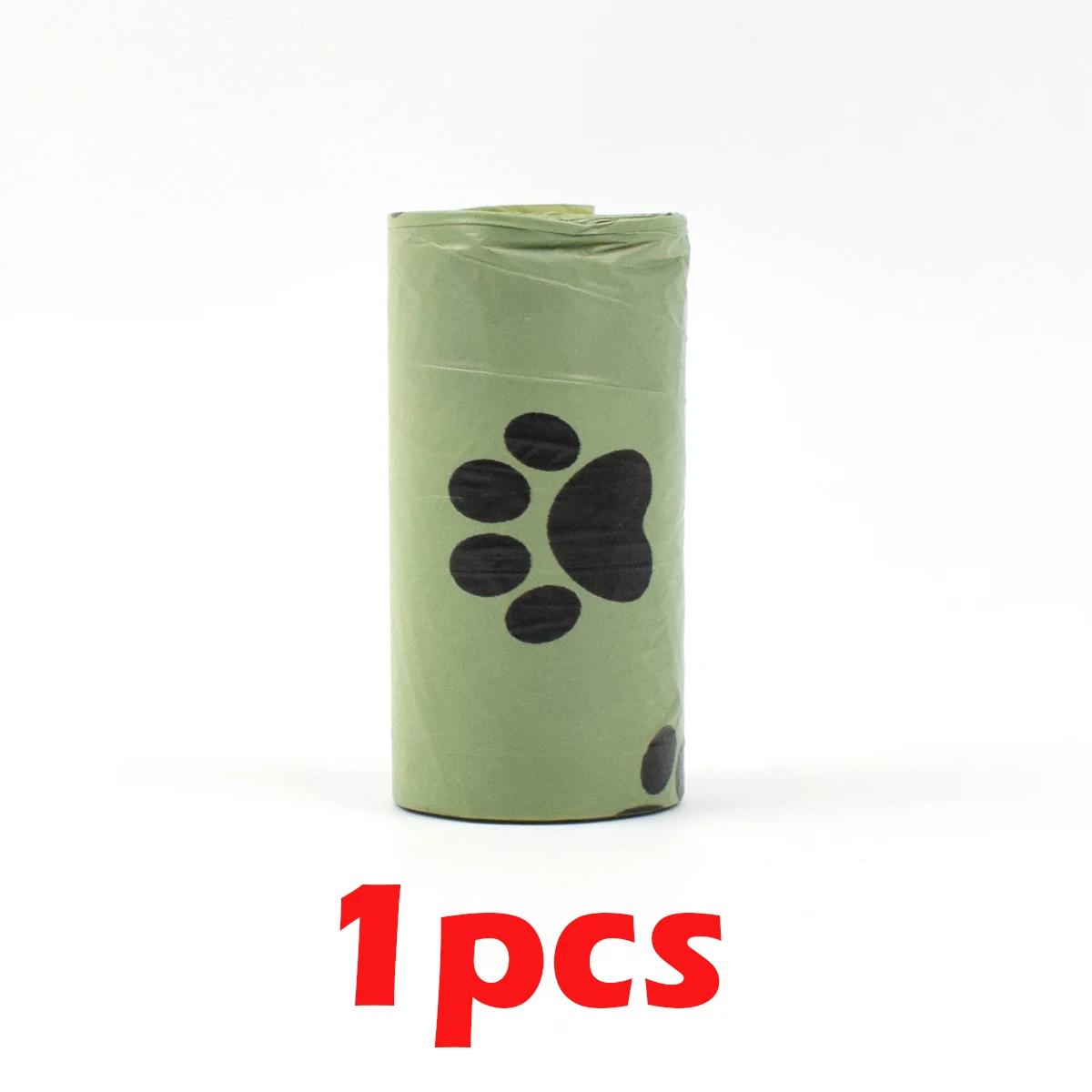 Sacos biodegradáveis do cocô do cão, Impresso Dog and Cat Waste Bag, Dispenser de saco limpo para casa ao ar livre, Pet Poop Bags, 15 sacos por rolo - Image 1