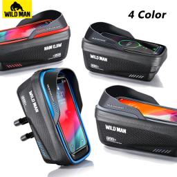 Homem selvagem saco impermeável da bicicleta, Frame dianteiro, ciclismo, tubo, caixa do telefone, suporte, 6,8 ", touchscreen, bicicleta tronco saco, 1L - Image 6