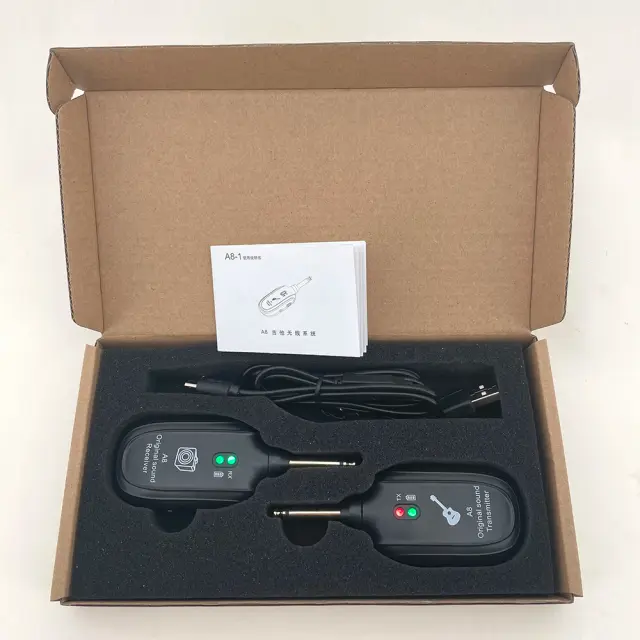 Sistema Wireless para Guitarra Elétrica: Transmissor e Receptor USB Recarregáveis para Instrumentos Musicais