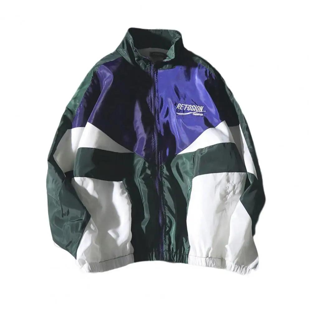 Jaqueta esportiva masculina, letras populares, corta-vento relaxado, casaco estilo coreano - Image 1