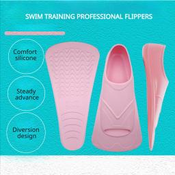 Nadadeiras de Natação Profissional para Adultos e Crianças, Nadadeiras De Treinamento De Silicone, Suprimentos De Água De Snorkeling, Sapo Sapatos, Curto - Image 1