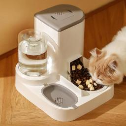 Alimentador automático para animais de estimação, 2-em-1, bebedouro, distribuidor de água, tigela de comida, alimentadores automáticos, suprimentos para cães e gatos - Image 1