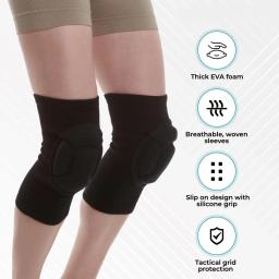 1 par de joelheiras protetoras antiderrapantes de esponja grossa, equipamento de proteção para adultos/jovens, joelheiras para academia, skate, ciclismo, bicicleta - Image 3