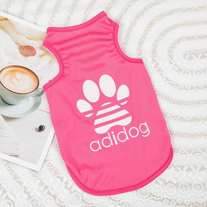 Designer Leve Pet Vest para Cães Pequenos Respirável Cat Clothing Candy Color Puppy Summer Clothes Sleeveless Pet T Shirts - Image 1