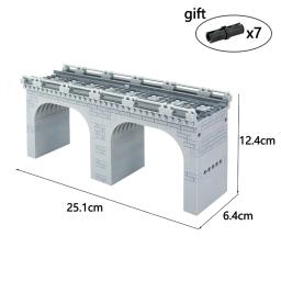 MOC-Cidade Trem Construção Tijolos Modelo Conjunto, Ferroviária De Alta Velocidade, Arco Ponte Trilha, Trem Bloco De Construção Brinquedos, DIY - Image 3