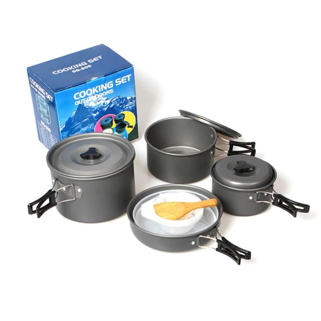 Conjunto de Cozinha para Camping Outdoor - Panelas Antiaderentes DS500 e DS508 para 3 a 5 Pessoas