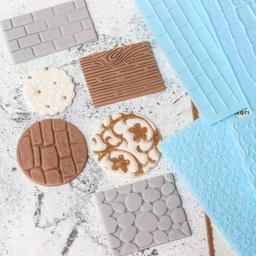 Clay Impressão Stencil, Alívio Cerâmico Argila, Olaria Ferramenta Textura, Modelo de Escultura, Casca, Seixo, Parede, Floral, DIY, 2 Pcs Set - Image 3