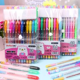 Glitter Gel Canetas Set para adultos, livros para colorir, revistas, desenho, rabiscar, Art Markers, cores, 12, 24, 36, 48 pcs - Image 1