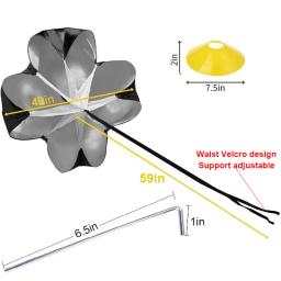 6m 12 pilhas velocidade agilidade escada conjunto de treinamento campo cones resistência pára-quedas footwork esporte futebol equipamentos treinamento - Image 4