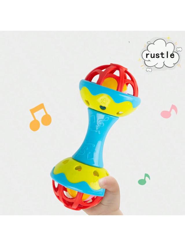 Brinquedo Chocalho Bebê Mão Dupla Cabeça Colorido Sortido