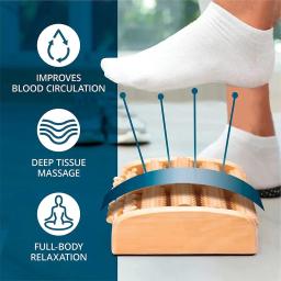 Massageador de pés de rolo grande de seis fileiras de madeira com caracteres gravados para massagem nas mãos, massageador de pés doméstico - Image 5
