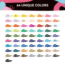 Canetas de tinta acrílica Arrtx 64 cores, pincel e marcadores acrílicos de ponta dupla fina, suprimentos de marcadores acrílicos à base de água para pintura - Image 2
