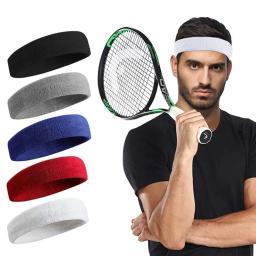 WOSWEIR Algodão Atlético Headband Elástico Sweatbands Basquete Esportes Mulheres Homens Ginásio Fitness Sweat Hair Band Voleibol Tênis - Image 1