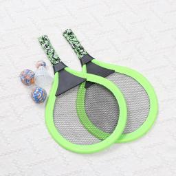 1 conjunto crianças raquete de tênis praia conjunto com bolas indoor e ao ar livre brinquedos esportivos para crianças (verde) - Image 1