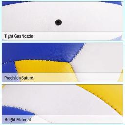 Bola de praia inflável para prática ao ar livre, tamanho 5 voleibol padrão, macio azul branco amarelo pu, impermeável, tamanho 5, sc m9y1 - Image 5
