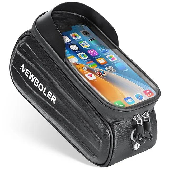 Saco de Bicicleta NEWBOLER Resistente à Água com Tela Touch, Ideal para MTB e Road Bike, Acessórios para Transporte de Celular, 7.2"