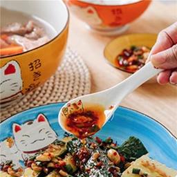 Colher de sopa de cerâmica, 14cm, branca, japonesa, osso de gato, china, utensílios de cozinha, restaurante, louças - Image 4