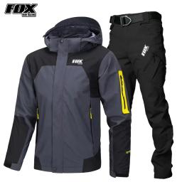 FOX RIDE-Jaqueta de ciclismo para homens, calças MTB masculinas, kit de calças de mountain bike, impermeável, motocicleta - Image 2