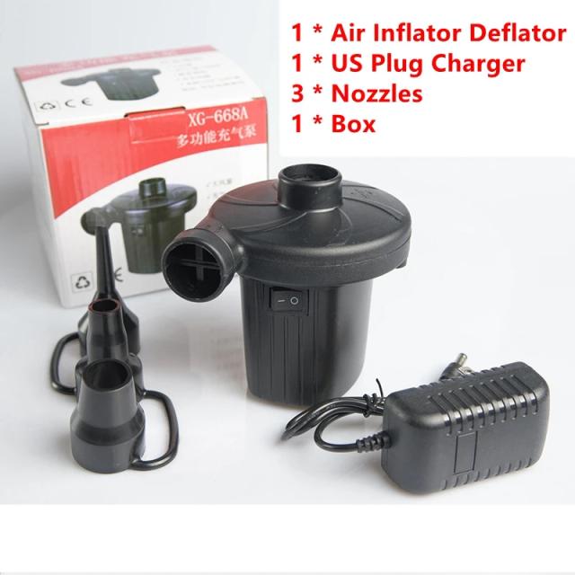 Bomba Inflável Elétrica 12V com 3 Bicos - Inflador e Deflator Rápido para Colchões, Barcos PVC e Camping