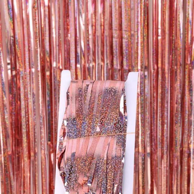 Decoração de Casamento e Aniversário: Cortinas Tinsel Chuva e Folha para Photo Zone de 1m de Largura na Fontes do Partido