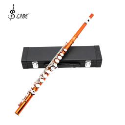 SLADE-Flauta Chave Profissional C, Flauta Laranja Aberta Fechada, Flauta De Concerto Banhado A Prata Com Caixa, Pano De Limpeza, Luvas De Vara, 16 Furos - Image 1