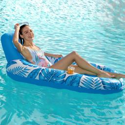 Assento flutuante de esportes aquáticos infláveis Assento flutuante multifuncional de natação, portátil, dobrável, acessórios para piscina para adultos, verão - Image 4