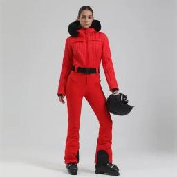 Roupas de esqui inverno com capuz suítes de esqui 2025 mulheres esportes quentes macacões de neve ao ar livre à prova dwindproof água à prova de vento snowboard agasalhos - Image 4