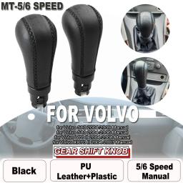Preto PU Couro Gear Shift Knob, Bola de Handebol, Acessórios para Volvo S60, S80, V70, XC70, 6 velocidades, 5 velocidades - Image 1