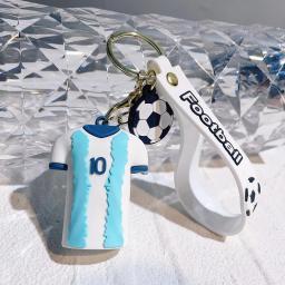 Futebol Cup Estrela do atleta camisa esporte 3D Silicone boneca chaveiro futebol fã Ronaldo Neymar Mbappé Jersey Pendent Keyring presente - Image 5