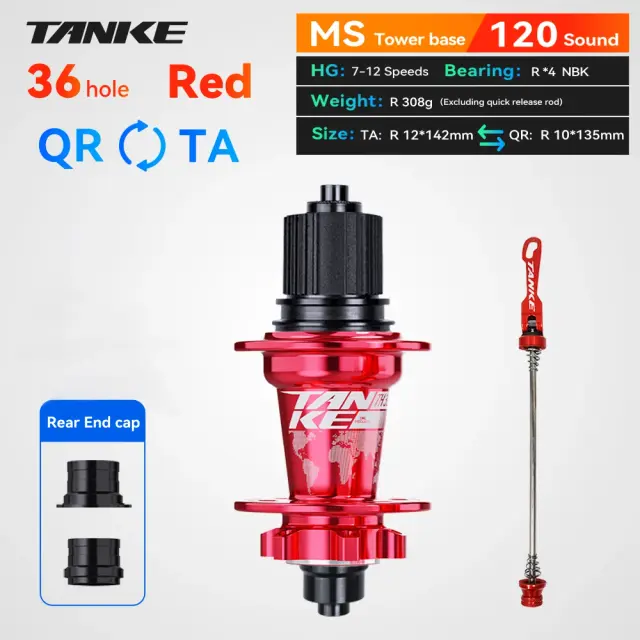 TANKE TH-390 Hubs MTB 120 Cliques 32 Furos Freio a Disco 7-12 Velocidades