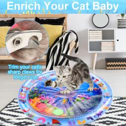 Tapete Sensorial de Água Espessada para Gatos, Sensor De Água Inflável, Pet Supplies, Limpeza, Refrigeração, Fish Sea - Image 2