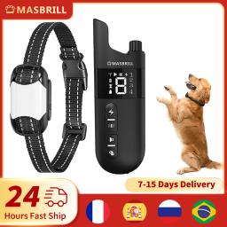 Pet treinamento de controle remoto coleira do cão com vibração choque som recarregável elétrica à prova dwaterproof água colar de treinamento do cão suprimentos - Image 1