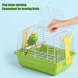 Gaiola de pássaro portátil para papagaio, gaiola de transporte, transportadora de viagem, material do fio, transportando suprimentos para pássaros, calopsita - Image 3