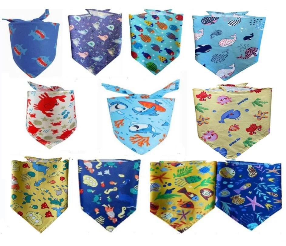 Bandana de algodão para cão e cachorro, 100 pçs/lote, handkerchef, colarinho, acessórios para animais de estimação, grooming produtos, atacado, sp01 - Image 1