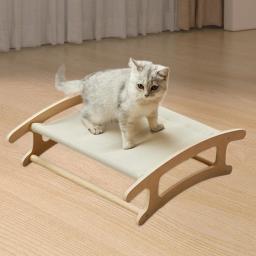 Cama de Rede de Madeira Interior para Animais, Berço, Móveis, Aconchegante, Respirável, Gatos Pequenos, Cachorro, Cães Pequenos, Coelho - Image 4