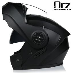 Orz-Capacete Unisex com Viseira, Proteção Multi Layer, Capacete de Segurança, Certificação Dot, Bluetooth, Presentes - Image 1