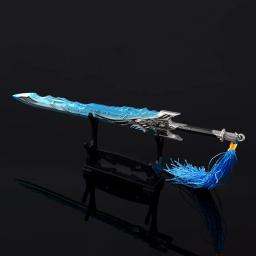 Arma com Balanças para Cosplay, Espada de Metal, Arma, Modelo Artesanal, Katana, Cosplay, Ornamento, Coleção de Presentes, Faca de Segurança, Ondas, Jogo, 22cm - Image 5