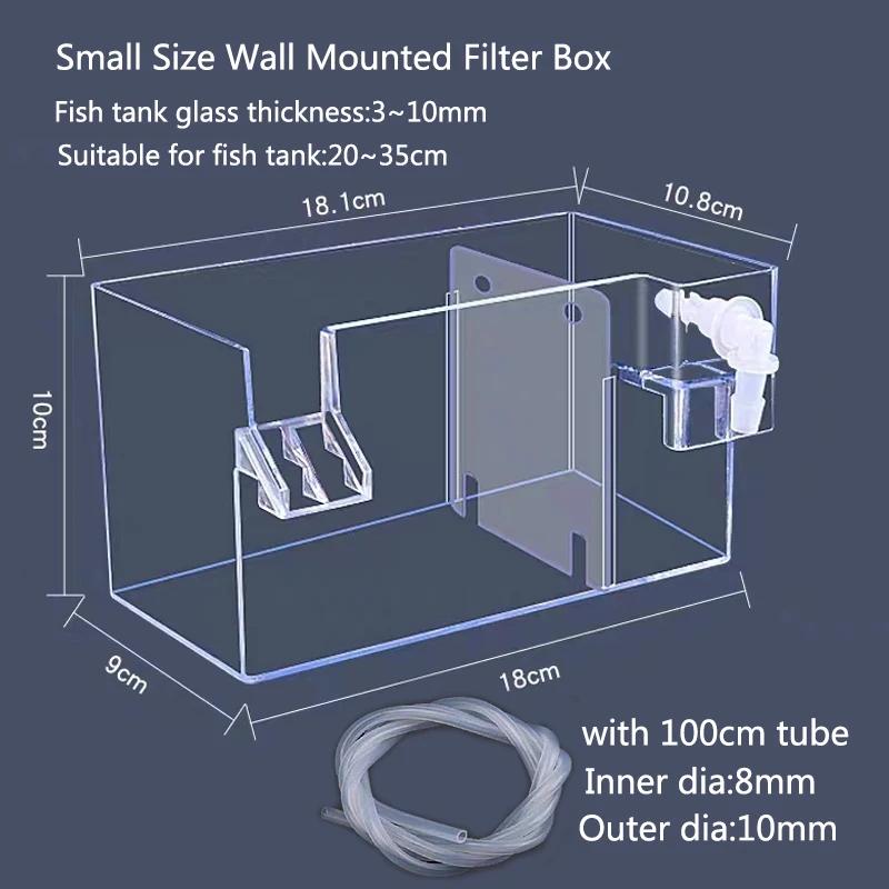 Caixa externa de filtro acrílico para aquário, 4 em 1, separação seca e úmida, pequena, silenciosa, suspensão externa, aquário Drip Overflow - Image 1