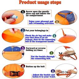 Bóia inflável de natação aberta Boia de reboque Saco seco Air Bag duplo Cinto de cintura para assistente de esporte aquático Bóia de resgate - Image 5