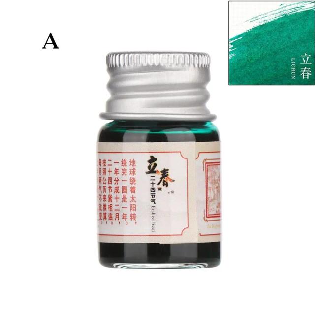 Tinta Glitter Powder para Caneta Tinteiro, 5ml, 24 Cores para Caligrafia Criativa