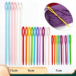 Agulhas De Tricô De Plástico Para Crianças, Agulhas De Tricô, Ganchos De Crochet, Agulha De Fios De Lã, Camisola DIY, Ferramentas De Tecelagem, 7 cm, 9 cm, 15cm, 30 PCs - Image 1