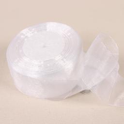 12mm 15mm 20mm 25mm 40mm 50mm Branco Organza Ribbon DIY Artesanato Suprimentos Festa de Casamento Decoração Envolvimento Presente 50 jardas/rolo - Image 2