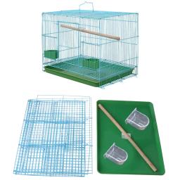 Gaiola pequena retangular arame para pássaros pequenos canários alimentadores equipados com Rekord DropShipping - Image 1
