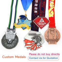 Medalhas de Medalha Personalizadas Ordem de Fabricação, Metal, Futebol, Futebol, Basquete, Voleibol, Dança, Corrida Esportiva, Finalizador - Image 2