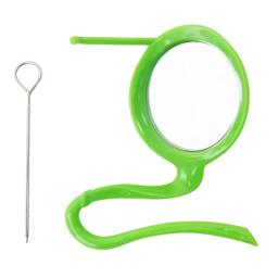 Pássaro espelho de brinquedo com plástico poleiro suporte para gaiola papagaio metal fruta vegetal titular alimentador para lovebirds finches canários - Image 4