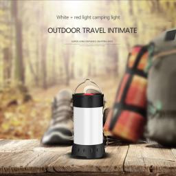 USB lanternas portáteis recarregáveis com ímã, lanterna de acampamento LED ao ar livre, lanterna impermeável, luz vermelha branca, IPX-4, 380LM - Image 1