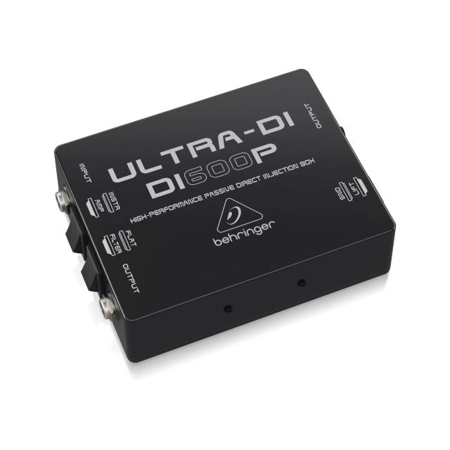 Behringer Ultra-DI DI600P: DI-Box Passivo Profissional de Alto Desempenho para Palco e Estúdio na Cor Preta