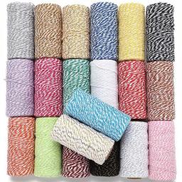 100m/rolo cabo de algodão padeiro fio colorido algodão artesanato fio macrame corda diy casa têxtil embrulho presente decoração casamento - Image 1